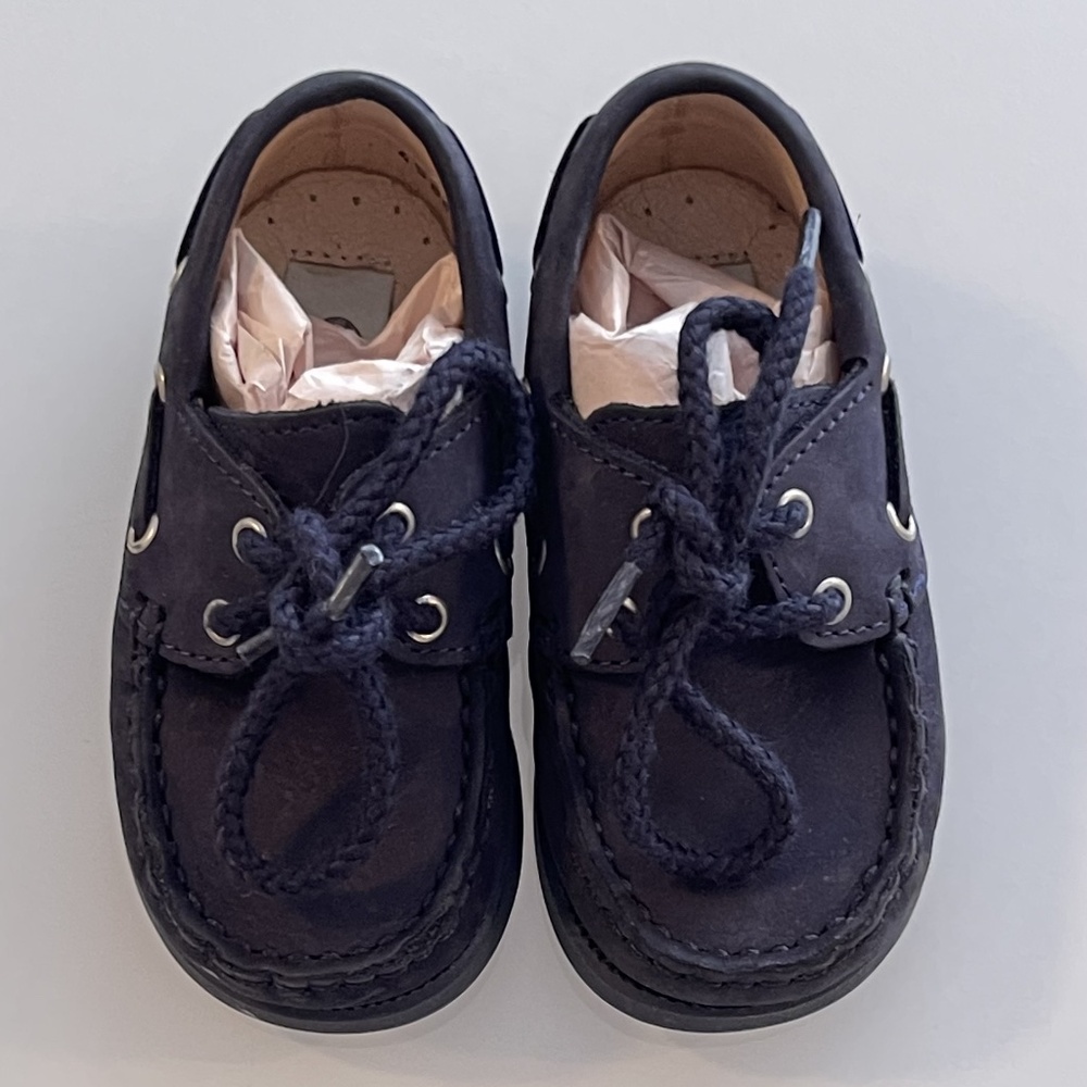 Baby Boy’s Shoes: Brand: Papouelli, Boat Shoes, Color: Dark Navy, Size: 19 EU